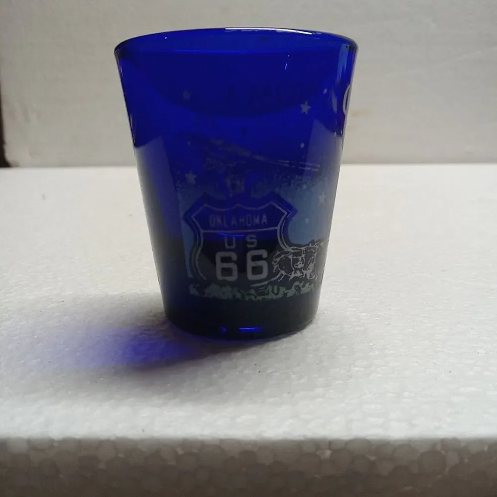 One Shot Glass Good Condition Route 66 Oklahoma State.
